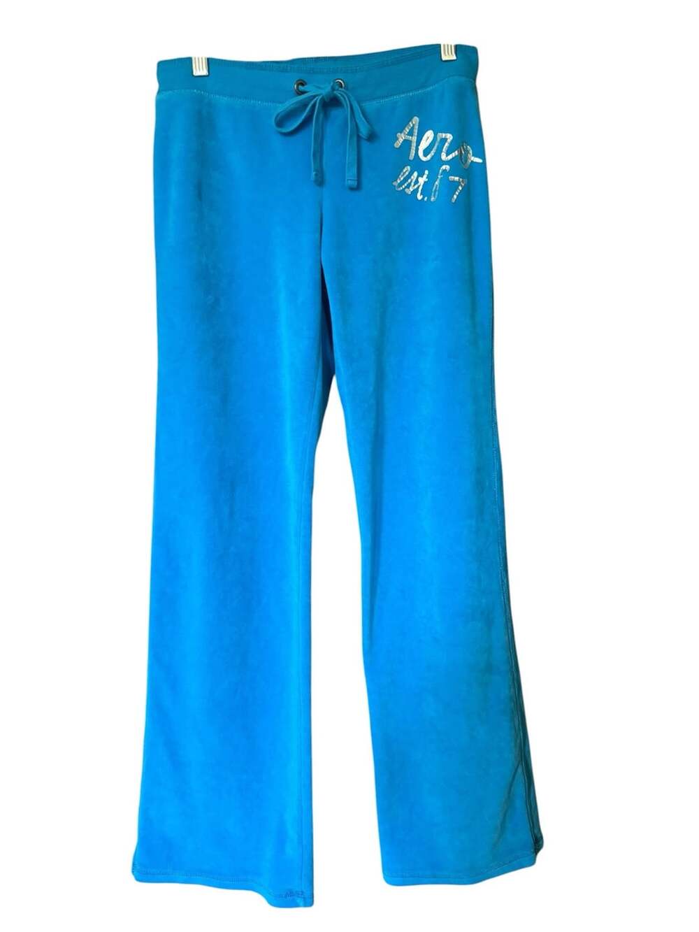 Y2kAeropostale Live Love Dream Blue Velour Y2K Track Pants